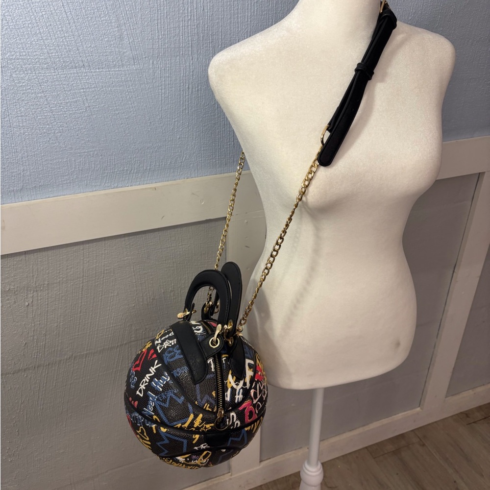 Graffiti Love Multicolored Bag,Tote,Shoulder Purse LNC, Removable Chain 18” long
